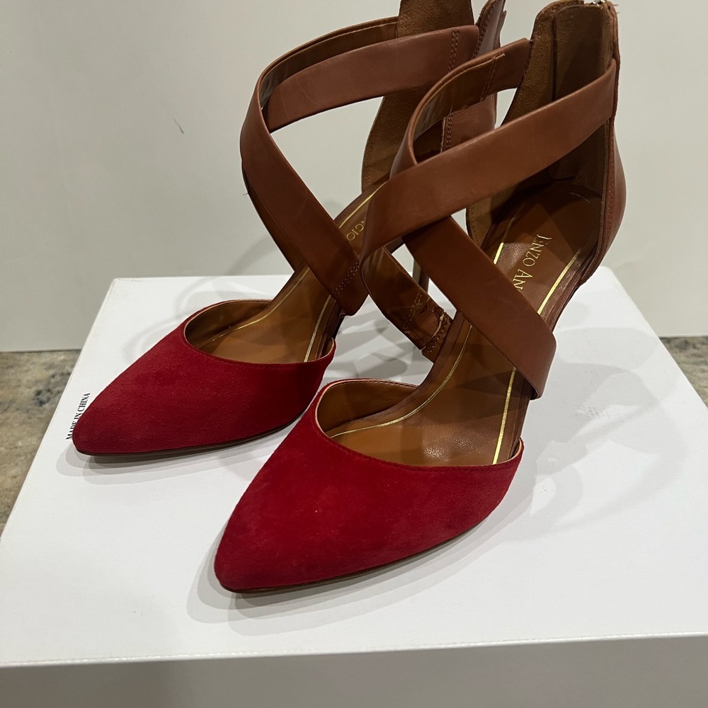 Vero Moda Chic Red and Brown Heels